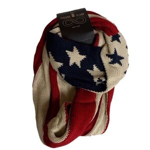 David & Young Figure 8 knit scarf with Stars & Stripes New
